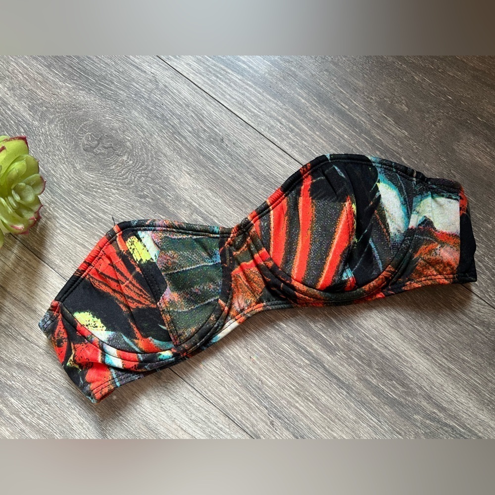Vintage Giejo Exclusively for Barney’s New York Vibrant Abstract Strapless Top S